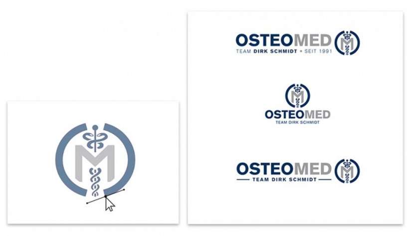 Das OSTEOMED-Logo für verschiedene Anwendungen
